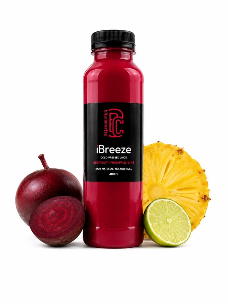 iBreeze cold-pressed juice bottle