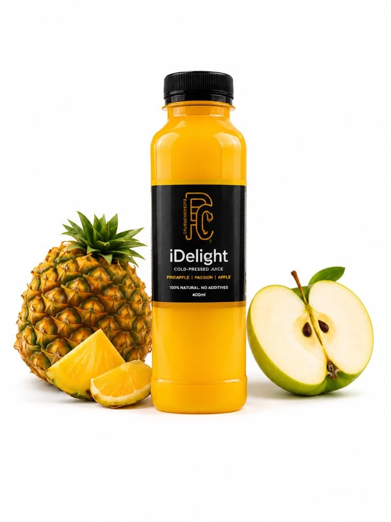 iDelight cold-pressed juice bottle